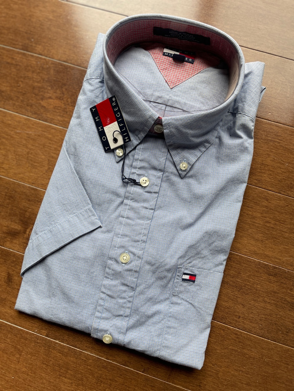 Tommy Hilfiger Light Blue Micro-Check Dress Shirt
